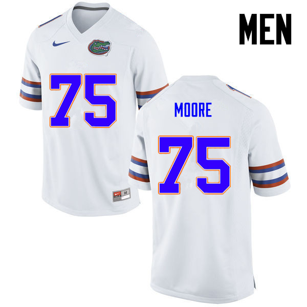 Men Florida Gators #75 TJ Moore College Football Jerseys-White